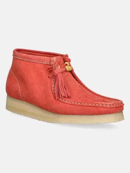 Botine Clarks Originals din piele cu platformă portocaliu