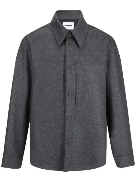 Cămașă Jil Sander de lână gri
