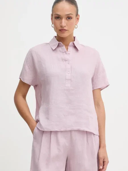 United Colors of Benetton bluză pentru femei din in roz