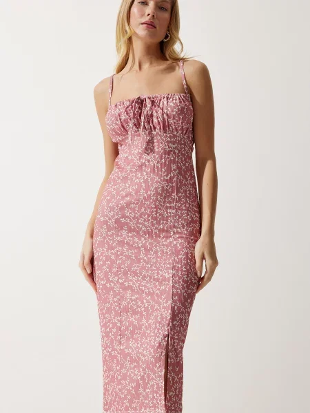 Happiness İstanbul Rochie de vară roz alb