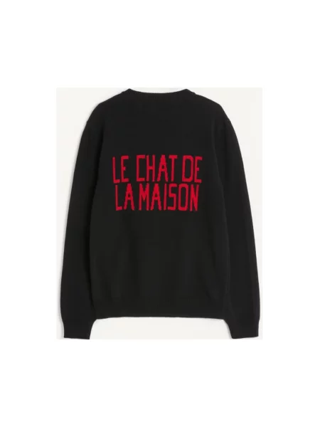 Lniany sweter Valentino czarny