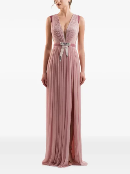 Rochie maxi Imroska cu funde roz