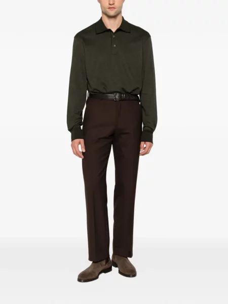 Lung tricou polo Zegna verde
