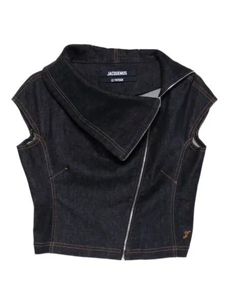 Bluzka Jacquemus asymetryczna niebieska