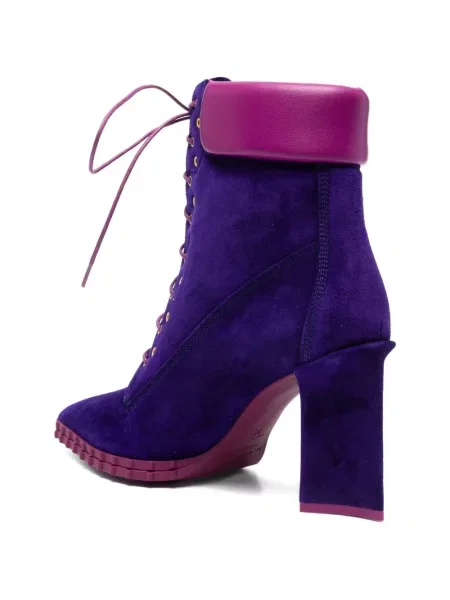 Botine Rayla K cu șireturi din dantelă violet