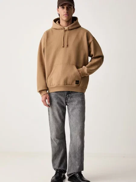 Levi's pulover s kapuco z bombažem WORKWEAR PO rjava