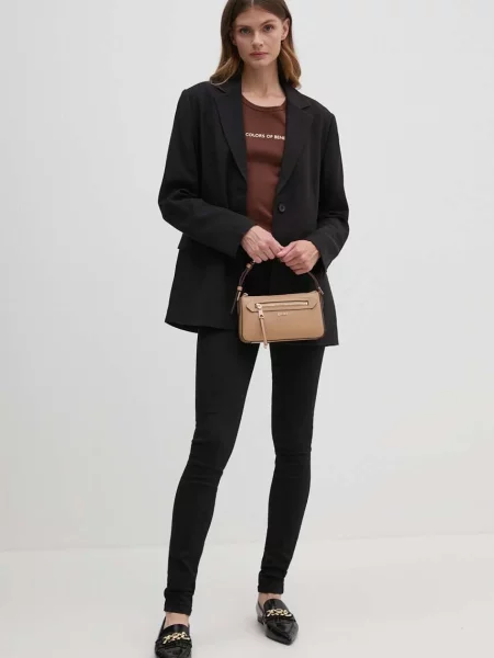 Шкіряна сумочка Dkny бежевий