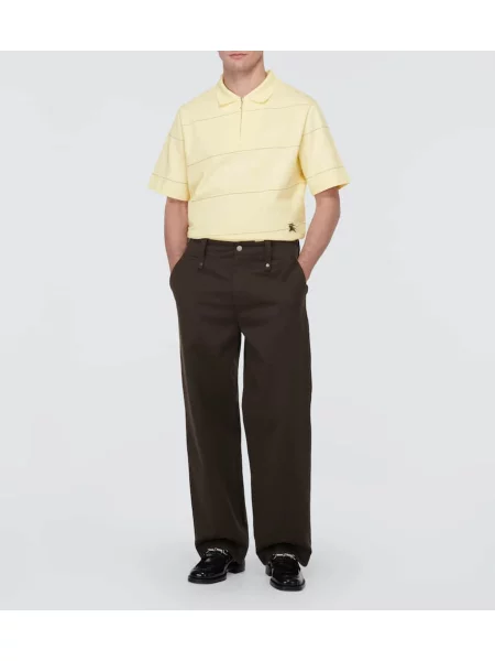 Polo majica Burberry s črtami rumena