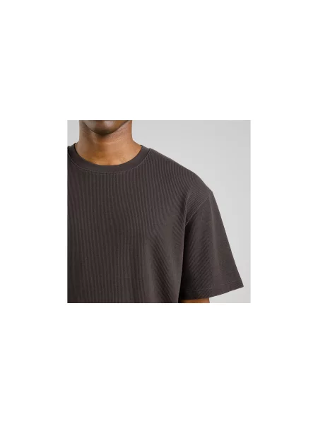 Dedicated T-shirt Danviken Waffle Phantom Black Mężczyźni Koszulki Dedicated Size: L czarny