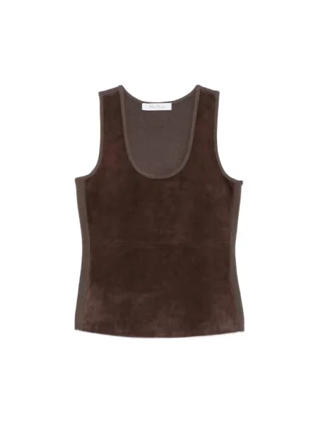 Top Max Mara zamszowy brązowy