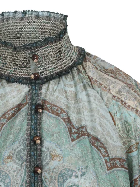 Rochie Zimmermann de mătase cu model paisley de costum albastru