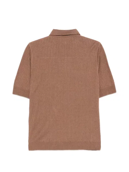 Tricou polo Lardini cu nervuri maro
