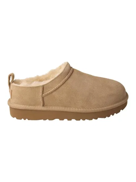UGG papuci din piele întoarsă Classic Micro bej