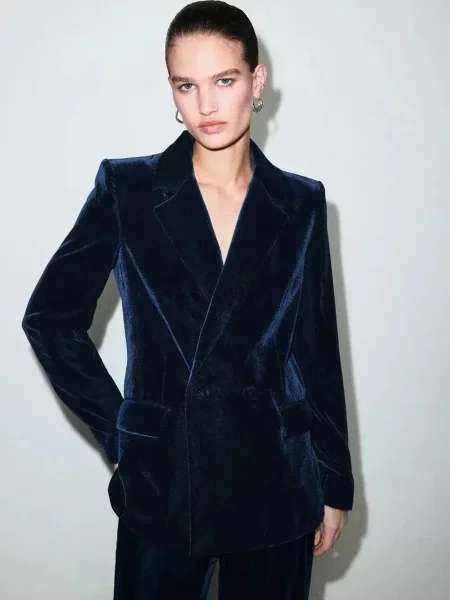 Блейзер MANGO темно-синій синій