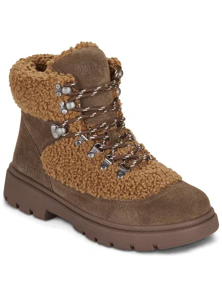 Botine Moon Boot din fleece maro