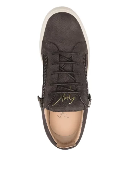 Δερμάτινα sneakers Giuseppe Zanotti Frankie καφέ