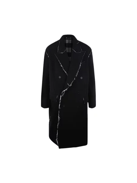 Płaszcz Balenciaga wełniany w kratę czarny