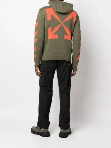 Πλεκτό hoodie Off-white λευκό