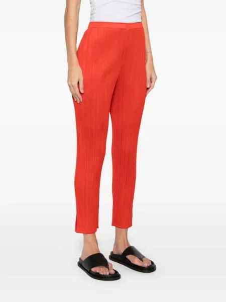 Pantaloni Pleats Please Issey Miyake plisate roșu