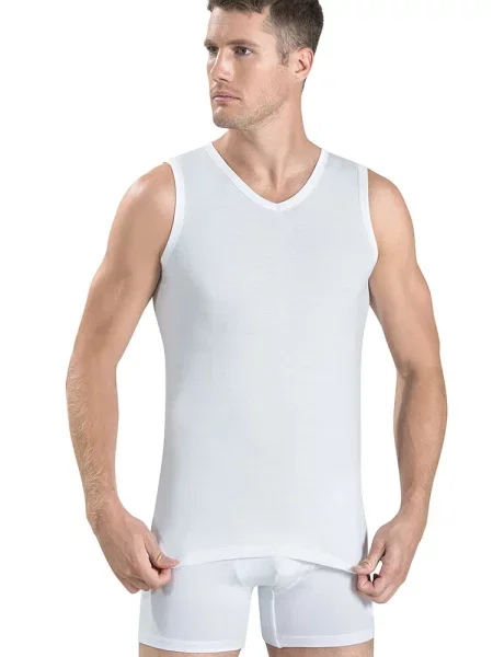 Мужская однотонная майка біла