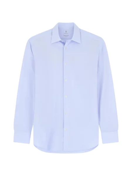Tricou polo Boggi Milano în carouri din jerseu albastru