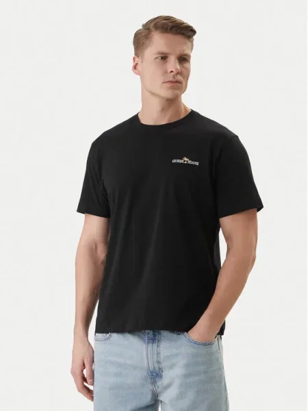 Guess Jeans Póló Regular Fit fekete