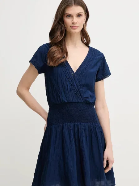 Haljina Pepe Jeans DEA tamno mini širi se prema dolje plava