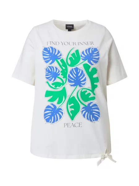 Ulla Popken Tričko azurová / stříbrně / světle zelená / offwhite šedá