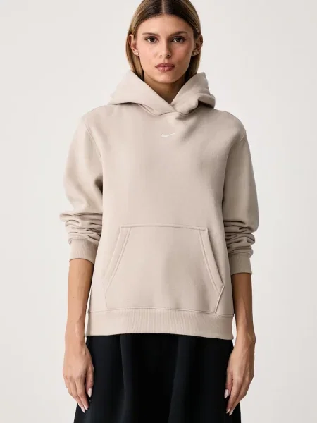 Nike Sportswear mikina s kapucňou dámska s bavlnou Studio Fleece béžová