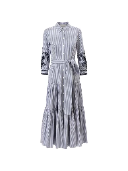 Rochie midi Carolina Herrera cu dungi albastru