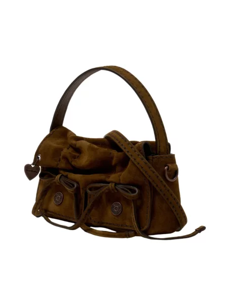 Torebka crossbody Acne Studios zamszowa brązowa