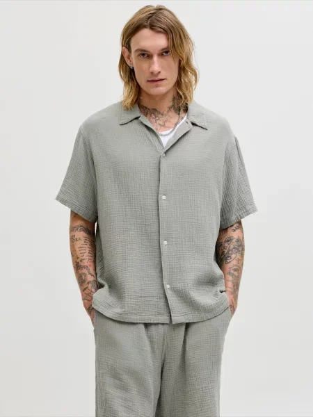 JACK & JONES Košeľa JORNANTUCKET opálová / pastelovo zelená