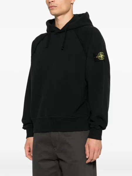 Hanorac cu glugă Stone Island cu strasuri negru