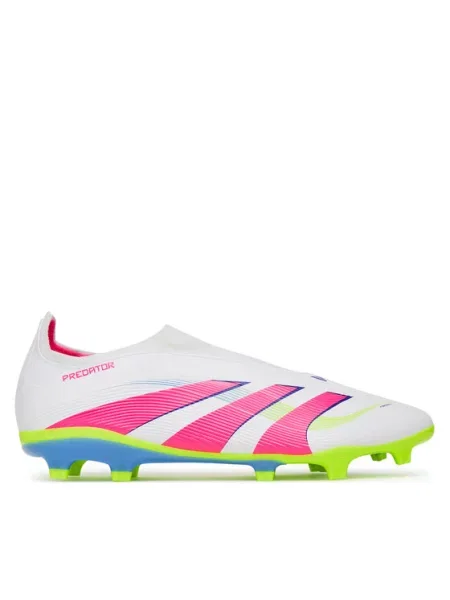 Adidas Ghete pentru fotbal Predator League Laceless Firm/Multi-Ground alb