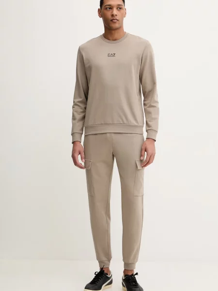 Emporio Armani pulover bombažen rjava