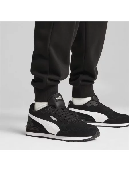 Sneakersy zamszowe unisex ST Runner v4 PUMA Black White Silver Metallic białe