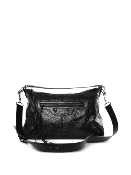 Кожена чанта Balenciaga черно