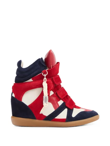 Sneakers Isabel Marant σουέντ με τακούνι-σφήνα κόκκινο