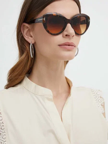 Слънчеви очила Tom Ford кафяво