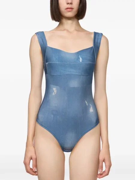 Top Atu Body Couture cu imagine albastru