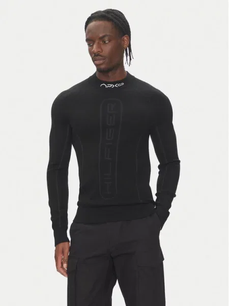 Tommy Hilfiger Majica z dolgimi rokavi F1 Movie črna