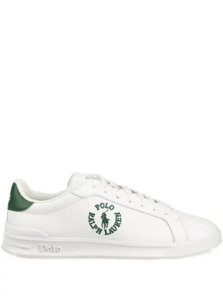 Botine Polo Ralph Lauren din piele cu autograf gri