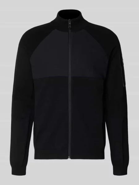 Kurtka z dzianiny o kroju regular fit z mieszanki model ‘TOUR HY’ Boss Green czarna