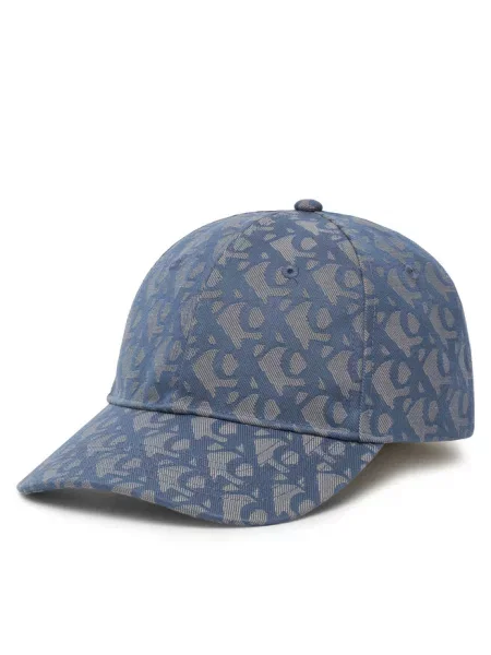 Czapka z daszkiem z fakturowanym wzorem z logo Ck Calvin Klein niebieska