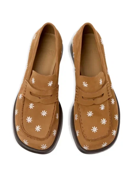 Pantofi loafer Camper din piele cu model floral