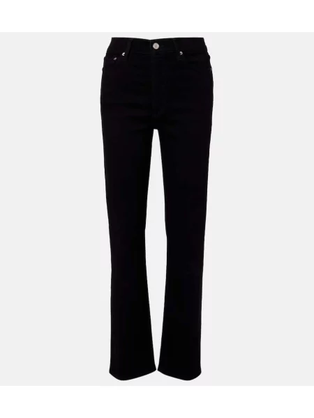 Talia proste jeansy Agolde z wysoką talią czarne