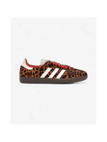 Pantofi Adidas cu model leopard roșu