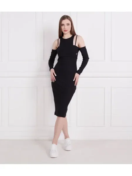 Calvin Klein Jeans Ruha RIB DOUBLE LAYER fekete