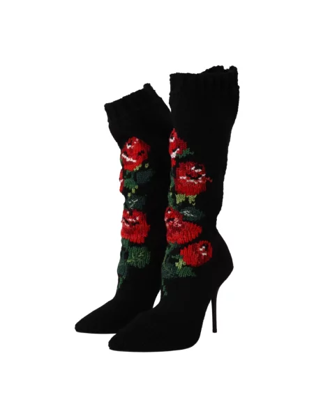 Botki Dolce And Gabbana z kaszmiru czarne