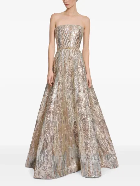 Μάξι φόρεμα Elie Saab με παγιέτες στράπλες